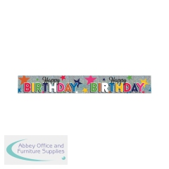 Eurowrap Happy Birthday Foil Party Banner (Pack of 6) 6837-NHBTC