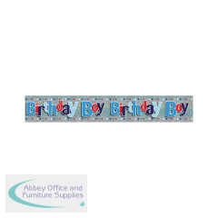 Eurowrap Happy Birthday Boy Foil Party Banner (Pack of 6) 6837-NHBBC