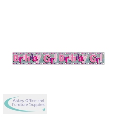 Eurowrap Happy Birthday Girl Foil Party Banner (Pack of 6) 6837-NHBGC