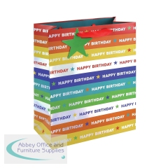 Holographic Happy Birthday Gift Bag Large Rainbow (Pack of 12) 36953-2C
