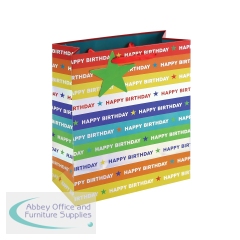 Holographic Happy Birthday Gift Bag Medium Rainbow (Pack of 12) 36953-3C