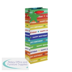 Holographic Happy Birthday Bottle Bag Rainbow (Pack of 12) 36953-4C