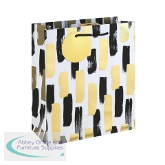 Mono Paint Strokes Gift Bag Large White (Pack of 12) 37010-2C