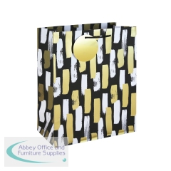 Mono Paint Strokes Gift Bag Large Black (Pack of 12) 37013-2C