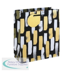 Mono Paint Strokes Gift Bag Medium Black (Pack of 12) 37013-3C