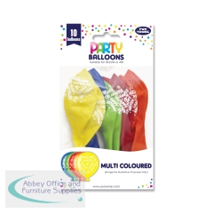 Eurowrap 10 Party Balloons Assorted (Pack of 6) 12927-MCC