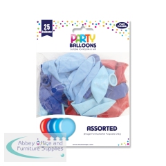 Eurowrap 25 Party Balloons Blue/Red (Pack of 6) 12924-BCC