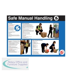 5 Star Safe Manual Handling Sign Laminated Paper A2 VHS131