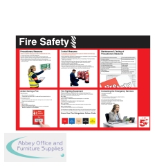 5 Star Fire Safety Sign Laminated Paper A2 VHS133