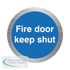 5 Star Fire Door Keep Shut Sign Self Adhesive Vinyl 76mm Diameter VMO14BSSAV76