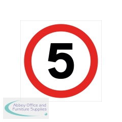 5 Star 5MPH Traffic Sign Rigid Plastic 450x450mm VTR032SRP4545