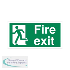 5 Star Fire Exit Running Man Left Sign Self Adhesive Vinyl 150x300mm VSP319BSAV3015