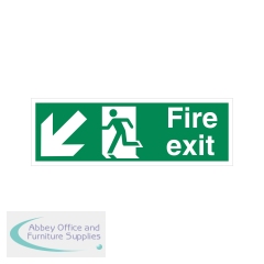 5 Star Fire Exit Run Man Arrow Down R Sign Self Adhesive Vinyl 150x450mm SP123SAV4515