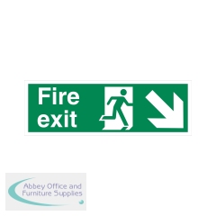 5 Star Fire Exit Run Man Arrow Down L Sign Self Adhesive Vinyl 150x450mm SP122SAV4515
