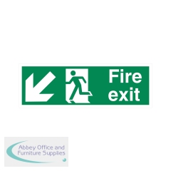 5 Star Fire Exit Running Man Arrow Down L Sign Rigid Plastic 150x450mm VSP122SRP4515