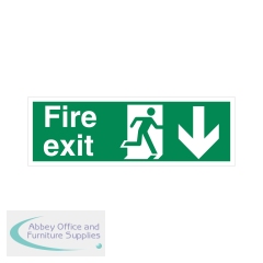5 Star Fire Exit Running Man Arrow Down Sign Self Adhesive Vinyl 150x450mm SP124SAV4515