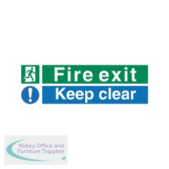 5 Star Fire Exit Keep Clear Sign Self Adhesive Vinyl 150x450mm SP126SAV4515