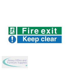 5 Star Fire Exit Keep Clear Sign Rigid Plastic 150x450mm VSP126SRP4515