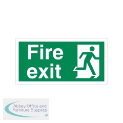 5 Star Fire Exit Running Man Arrow R Sign Self Adhesive Vinyl 150x300mm VSP318BSAV3015