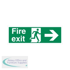 5 Star Fire Exit Running Man Arrow R Sign Self Adhesive Vinyl 150x450mm SP121SAV4515