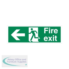5 Star Fire Exit Running Man Arrow Left Sign Self Adhesive Vinyl 150x450mm SP120SAV4515