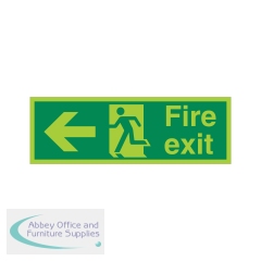 5 Star Fire Exit Running Man Arrow Left Sign Rigid Plastic 150x450mm VPSP120SRP4515