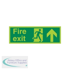 5 Star Fire Exit Running Man Arrow Up Sign Rigid Plastic 150x450mm VPSP129SRP4515