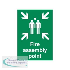 5 Star Fire Assembly Point Sign Rigid Plastic A2 VSP052BSRPA2