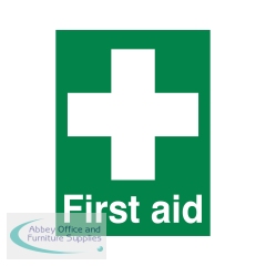 5 Star First Aid Sign Rigid Plastic 100x250mm VSP300SRP1025