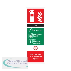 5 Star Carbon Dioxide Extinguisher For Use On Sign Self Adhesive Vinyl 300x100mm VFF093SAV1030