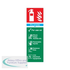 5 Star Dry Powder Extinguisher For Use On Sign Self Adhesive Vinyl 300x100mm VFF092SAV1030