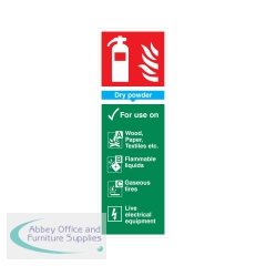 5 Star Dry Powder Extinguisher For Use Sign Rigid Plastic 300x100mm VFF092SRP1030