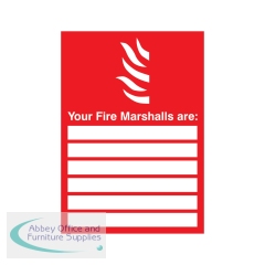 5 Star Your Fire Marshals Are Sign Rigid Plastic A4 VFF162SRPA4