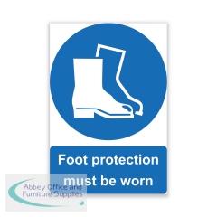 5 Star Foot Protection Must Be Worn Sign Rigid Plastic A4 VM003SRPA4