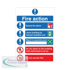 5 Star Fire Action Symbolised Sign Rigid Plastic A4 NVM432SRPA4