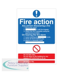 5 Star Fire Action Standard Sign Self Adhesive Vinyl A4 VM431SAVA4
