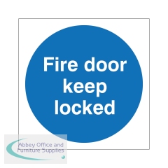 5 Star Fire Door Keep Locked Sign Self Adhesive Vinyl 100x100mm (Pack of 5) M261SAV1010P5