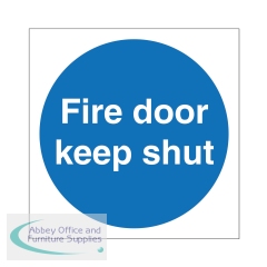 5 Star Fire Door Keep Shut No Symbol Sign Self Adhesive Vinyl 100x100mm (Pack of 5) M014SAV1010P5