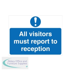 5 Star All Visitors Must Report To Reception Sign Rigid Plastic 450x600mm VM422SRP4560