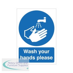 5 Star Wash Your Hands Please Sign Self Adhesive Vinyl A5 VM001SAVA5