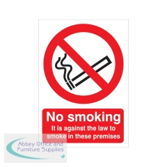 5 Star No Smoking It Is Against The Law To Smoke In These Premises Sign A4 VSB003SAVA4