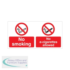 5 Star No Smoking No E-Cigarettes Allowed Sign Self Adhesive Vinyl 100x250mm VSB018SAV2510