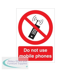 5 Star Do Not Use Mobile Phones Sign Rigid Plastic A5 VP414SRPA5
