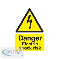 5 Star Danger Electric Shock Risk Sign Rigid Plastic A5 VW413SRPA5