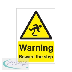 5 Star Warning Beware of Step Sign Self Adhesive Vinyl A5 VW414SAVA5