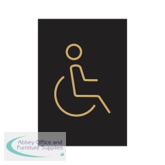 5 Star Disabled Toilet Sign Black/Gold Anodised Aluminium 150x105mm VOF174BFB1015
