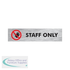 5 Star Staff Only Sign Anodised Aluminium 45x190mm VOF110R