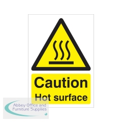5 Star Caution Hot Surface Sign Self Adhesive Vinyl A5 VW417SAVA5