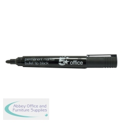 5 Star Office Permanent Marker Xylene/Toluene-free Smear Proof Bullet Tip Black (Pack of 12)