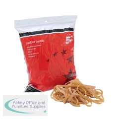5 Star Office Rubber Bands No69 152x6mm Approx 141 Bands 454g Bag